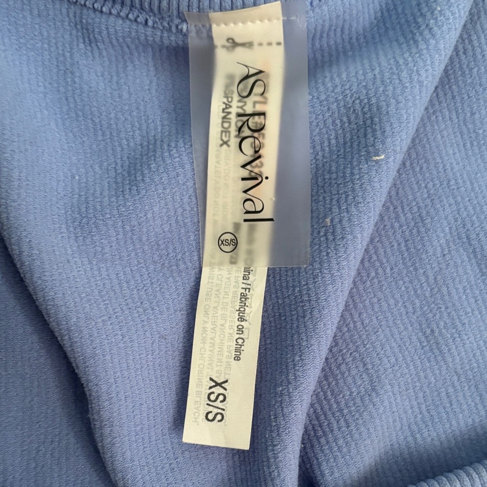 Ina Light Blue Ribbed Top - Picture 2 of 4